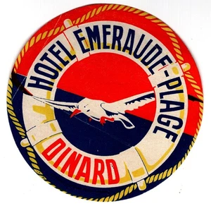 Vintage Kofferaufkleber HOTEL EMERAUDE - PLAGE Dinard - Bild 1 von 1