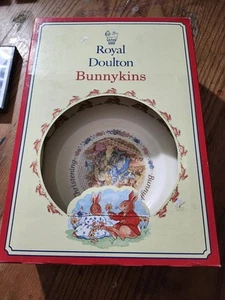 NEW Royal Doulton Bunnykins Christening 2 Pieces Bowl & Mug Set Vtg 1994  - Picture 1 of 4