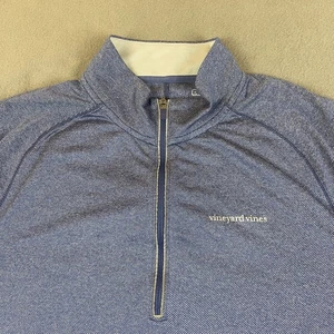 Vineyard Vines Shirt Mens XL Blue Performance 1/4 Zip Pullover Wicking Golf - Picture 1 of 12