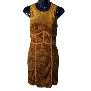 Free People Dress Women's Small Copper Velvet Paisley Boho Hippie Festival NWT - Picture 1 of 9