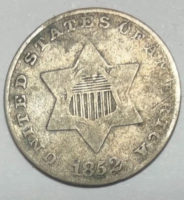 1852  3 Cent Silver - 3CS - Nice Type coin - No Reserve - Image 1 of 2
