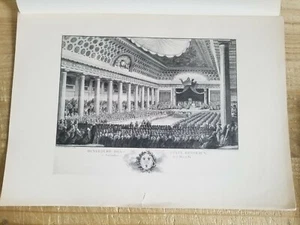 17,5" x 12,5" VINTAGE RADIERUNG DRUCK.OUVERTÜRE DES ETATS GENERAUX DE 1789 VON HELMAN - Bild 1 von 11