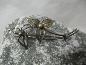 Vintage filigrane Brosche 800 Silber Blüte / Blume ~ 1900 Jugendstil - Picture 1 of 11
