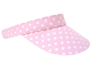 "Sweet Chapeau" - Pink White Polka Dot Print SUN Visor Ladies Women Golf Tennis - Picture 1 of 7