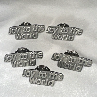 Lot of 5 Pewter "JOY TO THE WORLD" Christian Collar Brooch Lapel Tie Pin — 第 1/4 张图片
