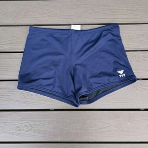 TYR Men's Durafast Solid Navy Boxer Square Leg Trunk Swim Size 30 New No Tag - Picture 1 of 3
