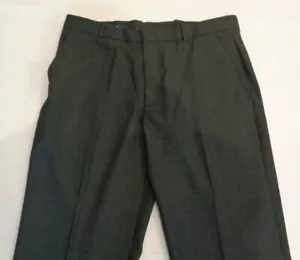 Perry Ellis Size 34W 32L TRAVEL LUXE Charcoal New Mens Flat Front Dress Pants - Picture 1 of 12