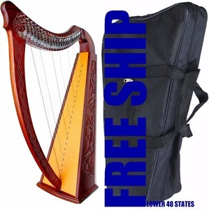 DEURA 22 STRINGS LEVERS ROSEWOOD HARP + BAG Irish Celtic Lap Folk DH-820 - Picture 1 of 7