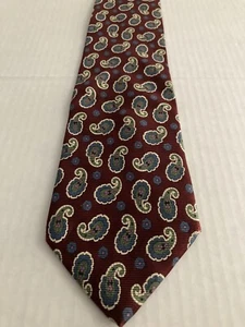 CORBATA DE SEDA PAISLEY BORGOÑA COLECCIÓN FIRMA JOS.A.BANK HECHA EN EE. UU. - Imagen 1 de 2