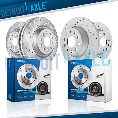 Rotores de freno ranurados perforados delanteros traseros para A3 Q3 Quattro CC Eos Jetta Passat Foto 1 de 4