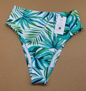 Shade & Shore XS Women's High Waist High Leg Extra Cheeky Bikini Bottom Tropical - Picture 1 of 6