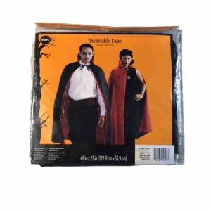 Halloween Reversible Cape Wal-Mart New One Size Black & Red 48"x22"  - Picture 1 of 18