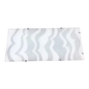 Vintage IKEA 90s White Abstract Art Glass GYLLEN Wall Light Panel Sconce w bulbs - Picture 1 of 20
