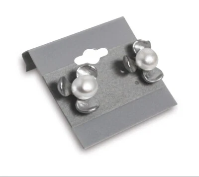 500PC 2" x 2" GREY Plastic Earring Card Display Hang Jewelry Plain Cards Retail - Image 1 of 3