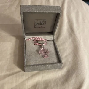 LALIQUE CROSS PENDANT PINK - Picture 1 of 9