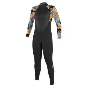 2023/24 O'NEILL EPIC 5/4MM KIDS BACK ZIP WINTER WETSUIT BLACK DEMIFLORAL - Picture 1 of 2