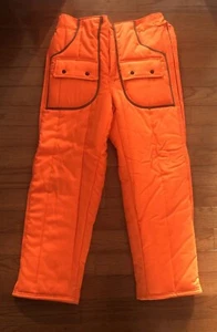 Vintage Insulated Hunting Pants Blaze Orange USA Zipper Sides Men’s Large Read - Picture 1 of 10