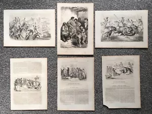 Lot of 6 Gustave Dore bullfighting, Toros, engravings, c 1860, Spain, Andalusia - Picture 1 of 10