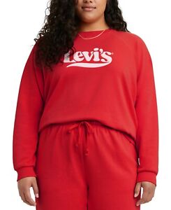 MSRP $40 Levis Trendy Plus Size Logo Sweatshirt Red Size 3X