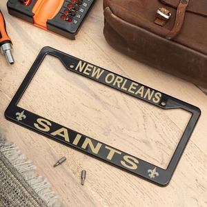 New Orleans Saints Black License Plate Frame Cover - EliteAuto3K - Picture 1 of 11