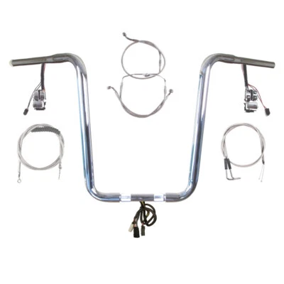 Kit de barra estrecha precableada 1 1/4" cromo 16" Harley-Davidson Road King 2007 con crucero Foto 1 de 2