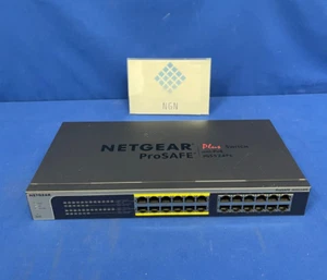 Netgear JGS524PE V1 ProSAFE Plus 24-Port Gigabit Switch with 12 PoE Ports - Picture 1 of 6
