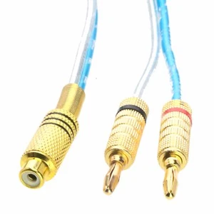 RCA phono Female B to Deluxe 4mm bananas AV Audio amplifier speaker cable 1~16FT - Picture 1 of 6