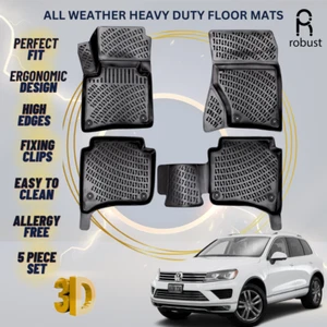 Floor Mats Liners For Volkswagen Touareg 2 2014-2018 All Weather Heavy Duty Rugs - Foto 1 di 9