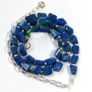 September Natural Lapis Lazuli 925 Sterling Silver Beaded Anniversary Necklace - Picture 1 of 6