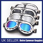 Vintage Motorcycle Goggles Motorbike Pilot Riding Glasses Eyewear Windproof UK