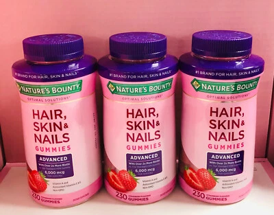 Nature's Bounty HAIR,SKIN AND NAILS Advanced 230 Gummies (3 Bottles), 2 x Biotin - Image 1 of 2