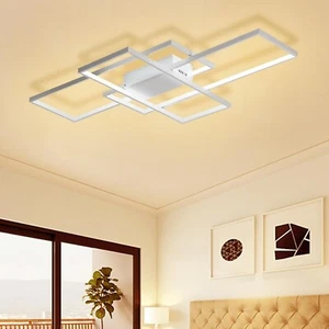 Jaycomey Modern Ceiling Light 50W Dimmable LED Chandelier, 3-Layer Square Ceilin - Picture 1 of 8