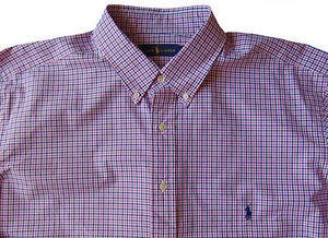 Men's RALPH LAUREN Blue Pink White Plaid Shirt LT TALL NWT NEW Amazing! - Picture 1 of 4