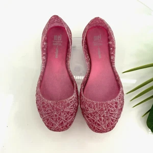 Mel Melissa Campana Girls Papel Flat Size 1 Pink Glitter Jelly Shoe D'Orsay - Picture 1 of 10