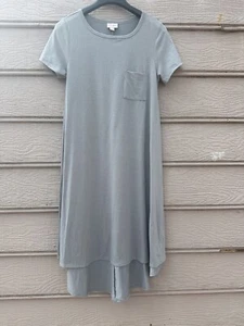 Camiseta de Vestido LuLaRoe Carley Mangas Cortas Alto Bajo Gris Talla XS - Imagen 1 de 2