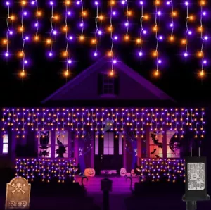 Purple and orange Halloween lights 480LED/52 ft with 8 modes timer waterproof - Picture 1 of 6