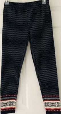 Polo Ralph Lauren Girls BLACK MULTI Nordic Print Jersey Leggings M (8-10) — 第 1/2 张图片