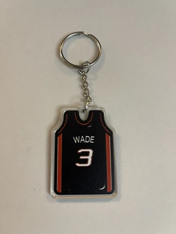 Dwyane Wade Miami Heat Jersey Acrylic Keychain NBA Basketball Cover