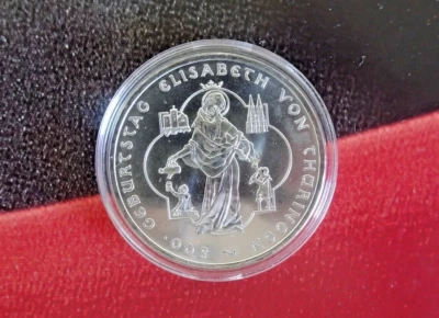 Elisabeth von Thüringen 800 Geburtstag 10 € Gedenkmünze KAPSEL 925 silber A 2007 - Bild 1 von 4