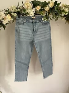 JOULES Bette Jeans Size 16 & 18 Superlight Blue Denim Slim Straight Cropped Leg - Picture 1 of 21