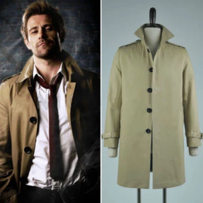 Novo! Casaco longo masculino fantasia cosplay trincheira John Constantine {f}00 - Imagem 1 de 4