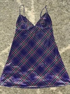 Victoria secret Velvet slip new size Medium Plaid - Picture 1 of 2