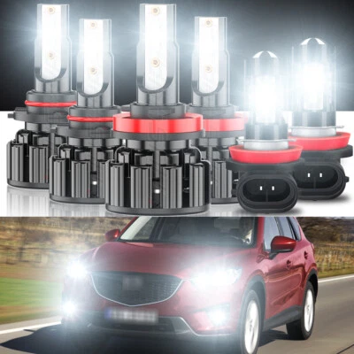 Para Mazda CX-5 2013-2016 Faros LED haz alto bajo luz antiniebla 6x bombilla combo 6000K Foto 1 de 4