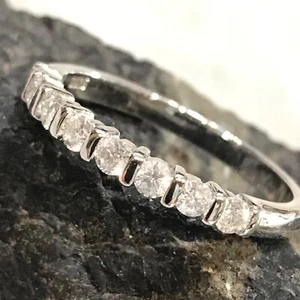MOISSANIT BAND Ring 3 mm 925 STERLING SILBER HOCHZEIT Stapel Nachlass GR 9 - Bild 1 von 8