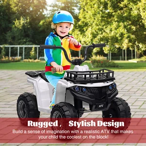12V Kids Ride Electric ATV 4 Wheel ATV Toy Car Max Speed 1.8MPH, LED Headlight - Picture 1 of 7