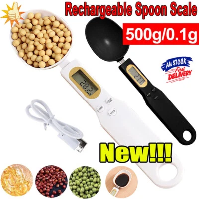 Rechargeable Measuring Spoon Digital LCD Kitchen Tool Spice Weight Food Scale - image 1 of 4