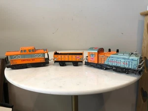 Vintage Tin Toy Central Railroad Train, TN Japan Battery Operated Engine Caboose - Picture 1 of 16
