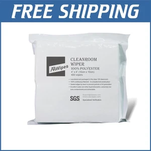 Class 100 Cleanroom Polyester Wipes - 400 Pcs, 4"x4" for Sensitive Applications - Picture 1 of 10