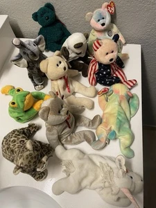 Ty Beanie Babies Lot of 11 Plush Toy No Duplicates Various Years Preowned - Picture 1 of 9