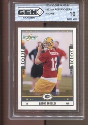 Aaron Rodgers Score 2005 brillante #352 gema como nueva 10 radiocontrol novato Packers Steelers Foto 1 de 2